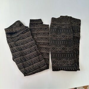 Black and Tan Patterned Leggings